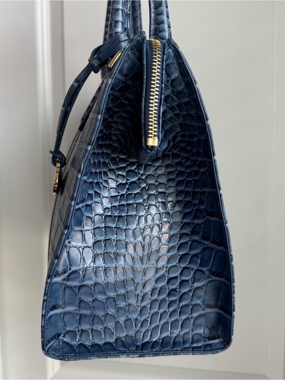 Brahmin Small Caroline Satchel Retro Blue Skye Leather - Picture 5 of 9